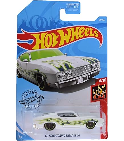 Amazon | HOT WHEELS HW FLAMES 4/10 GREEN/WITH FLAMES '69 FORD